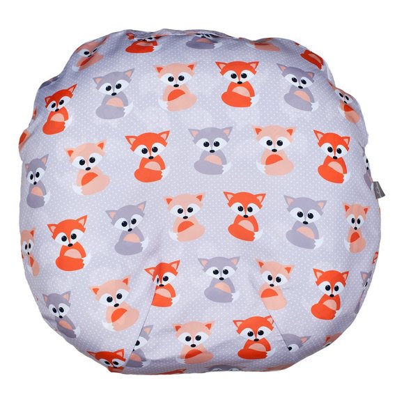 Newborn Lounger Slipcover Baby Gray Foxes Design - Picture 2 of 5